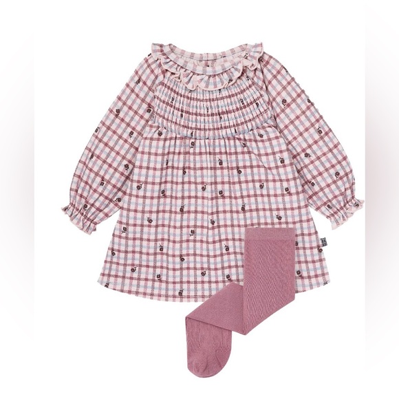 Modern Moments Other - Modern Moments by Gerber Smocked Dress & Tights Set - Size: 0-3M (NWT)